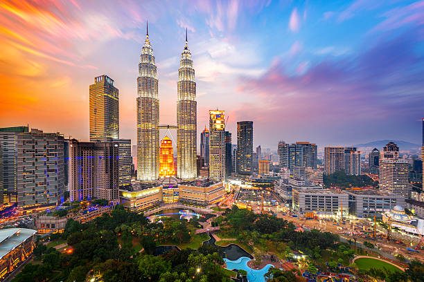 The twin Petronas Towers are a symbol of Malaysia’s economic growth and modernization.